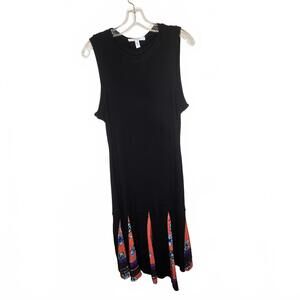 Derek Lam 10 Crosby Black Silk dress orange flowy pleating Size 12
